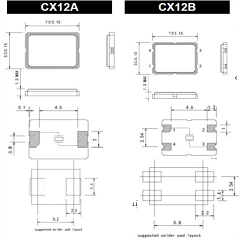 Cardinal晶振,贴片晶振,CX12B晶振,石英无源晶振