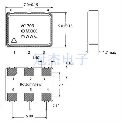 微晶LVPECL晶振,VC-709以太网晶振,VC-709-ECE-KAAN-125M000000晶振