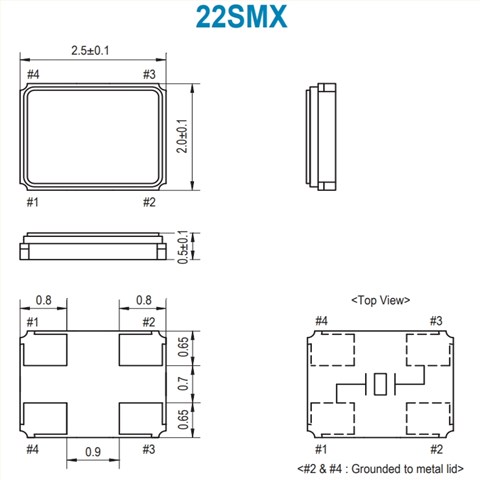 22M245-8,22SMX石英谐振器,6G路由器晶振,SMI无源晶体