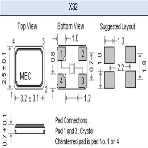 X32-30.000-16-30/30X-20R,MERCURY晶振,30MHZ,3225mm