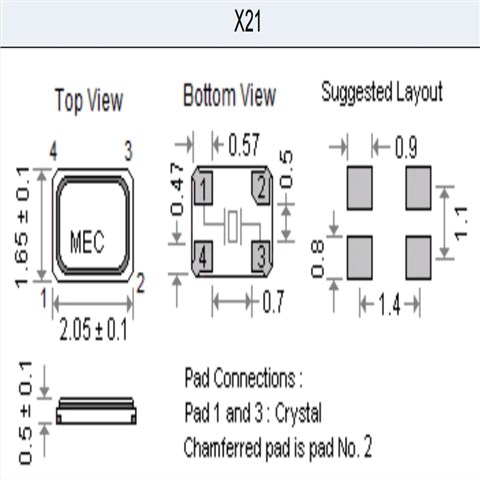 X21-48.000-12-30/30X,48MHZ,MERCURY轻型晶体,2016mm