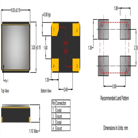 AE132系列,安德森晶振,AE-132-A-2-2070-3-30-33M0000,5032mm,33MHZ