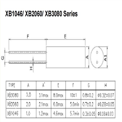 XB3080圆柱晶振,日本NAKA晶振,32.768KHZ石英插件晶体