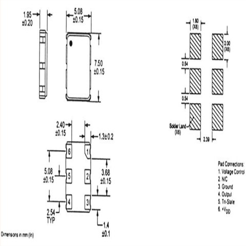 GED压控振荡器,SMD2200.3C-52.000MHz,7050mm微波通信晶振,52MHZ