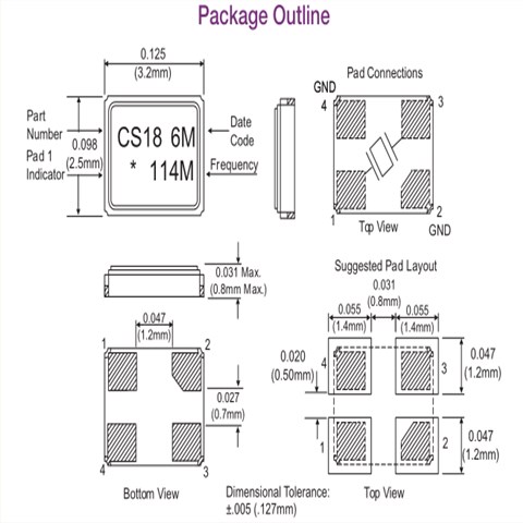 CS-023,CS-023-114.285M,114.285MHz,3225mm,ConnorWinfield进口晶振