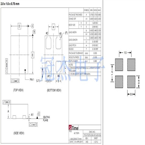 SIT1602BI-22-33E-12.000000E,SiTime有源振荡器,3225晶振