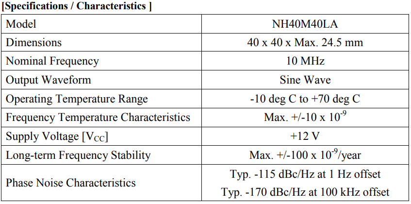 超低相位噪声10MHZ烘箱控制恒温晶体振荡器（OCXO）