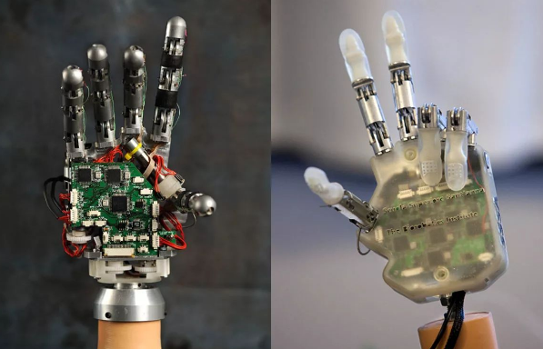 这双机器手加上晶振传感作用给残疾人无限希望