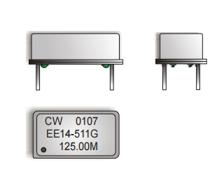 康纳温菲尔德晶振,EE14-511G-75.00MHz,6G应用晶振,时钟振荡器