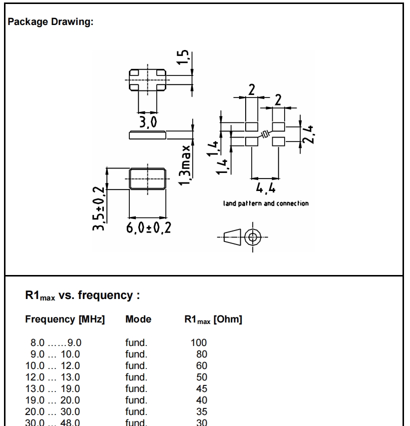 XMP-6135-1A-12pF-30MHz,6G物联网晶振,KVG进口无源晶体XMP-6100