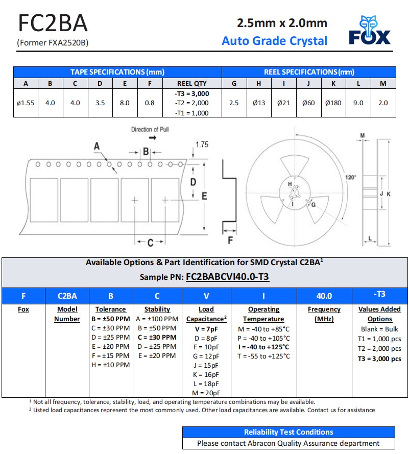 FC2BA，FXA2520B编码